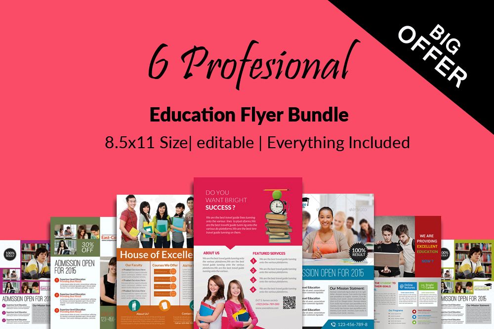 6 Education Flyers Bundle example image 1