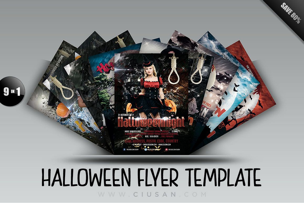 Halloween Flyer Template - Bundle example image 1