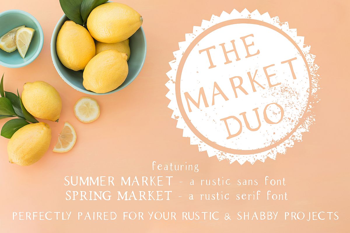 The Market Duo - Rustic Serif & Sans Font Combo example image 1