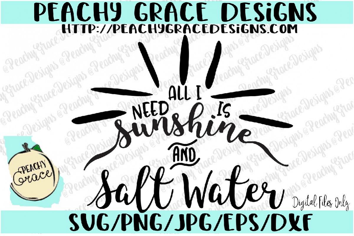 All I Need is Sunshine and salt water SVG example image 1