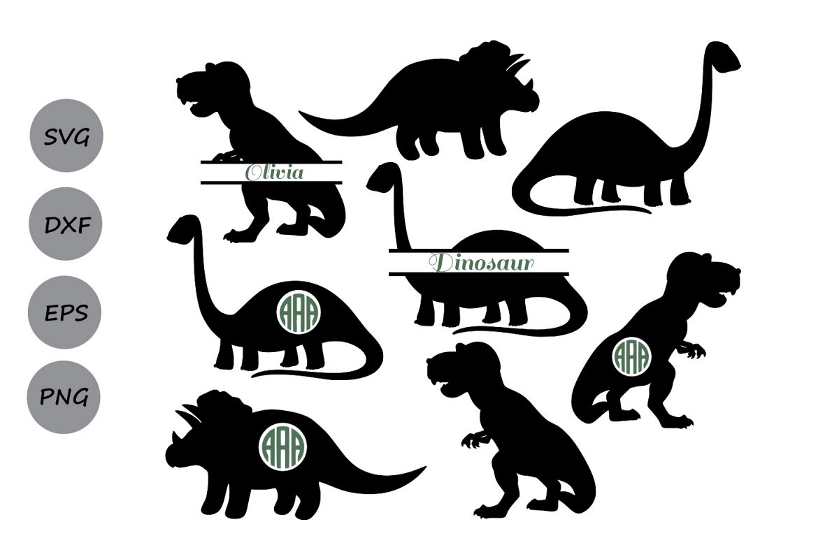 Dinosaur SVG, Animals SVG, Dinosaur Silhouette, monogram ...