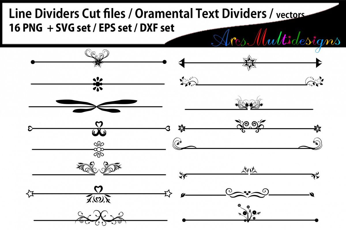Download Line Dividers / Line Dividers svg / Ornamental Text Dividers (177541) | Cut Files | Design Bundles