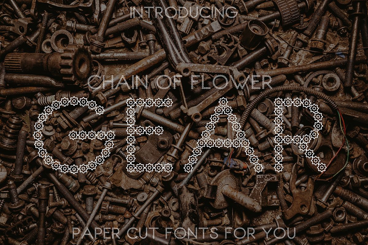 Chain of Flower Gear Font example image 1
