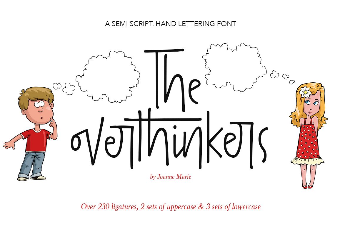 The overthinkers hand lettering font example image 1