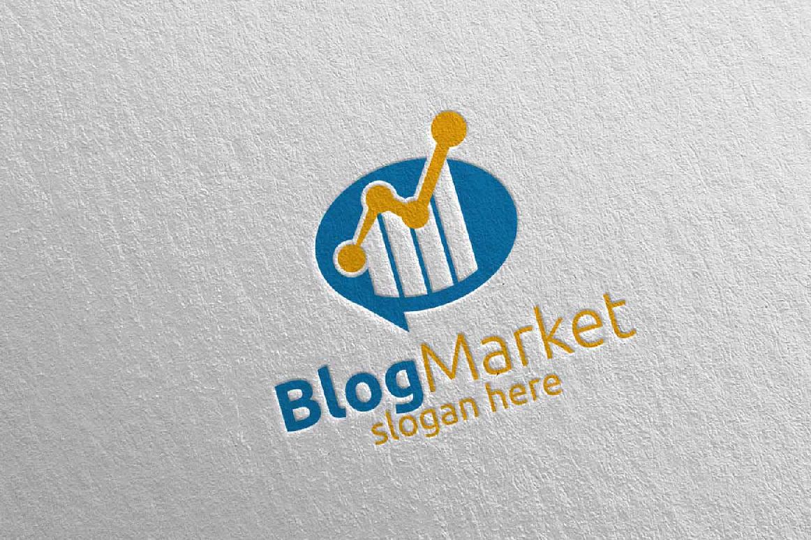 Blog Marketing Financial Advisor Logo Design Template 15 example image 1