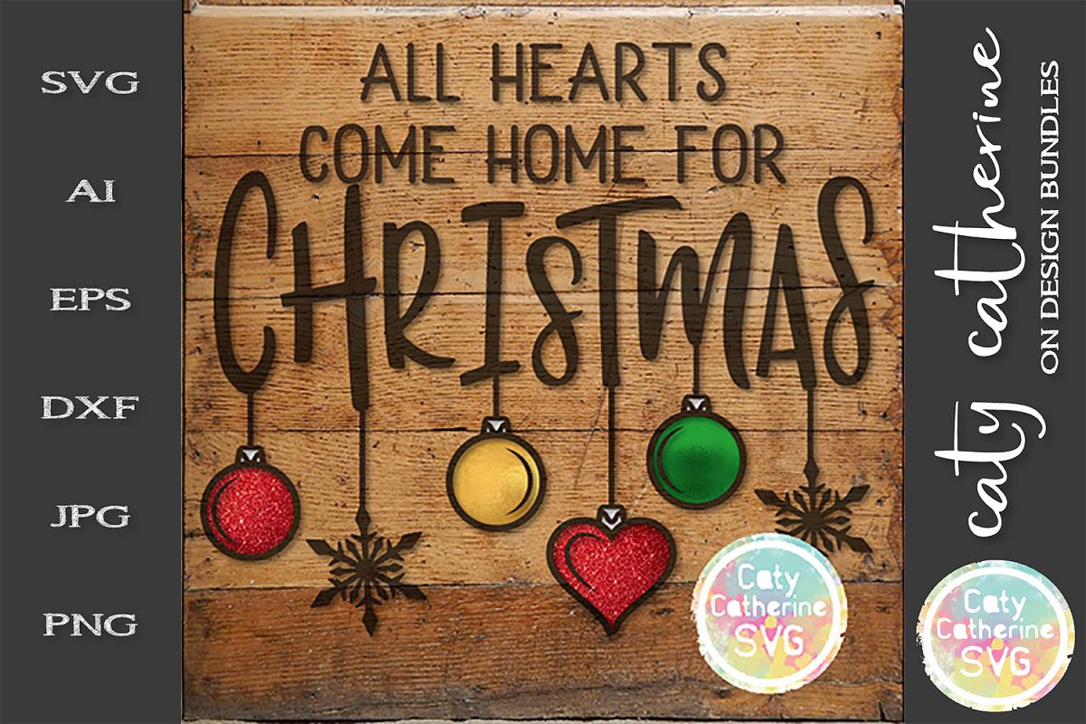 All Hearts Come Home For Christmas SVG Cut File example image 1