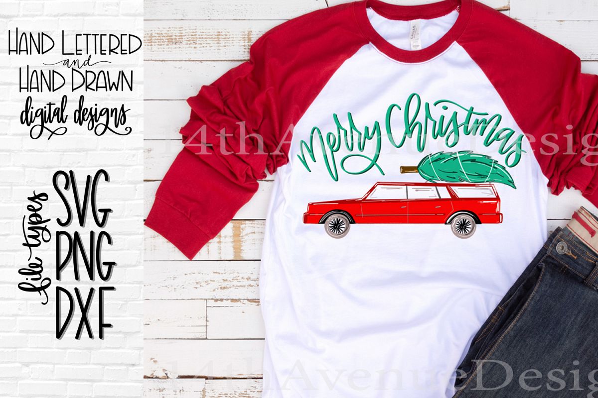 Christmas Station Wagon Sublimation, Christmas PNG example image 1