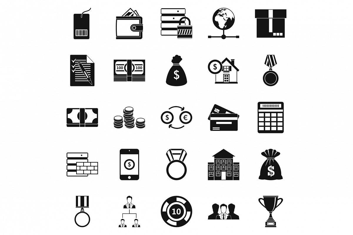 Cash costs icons set, simple style example image 1