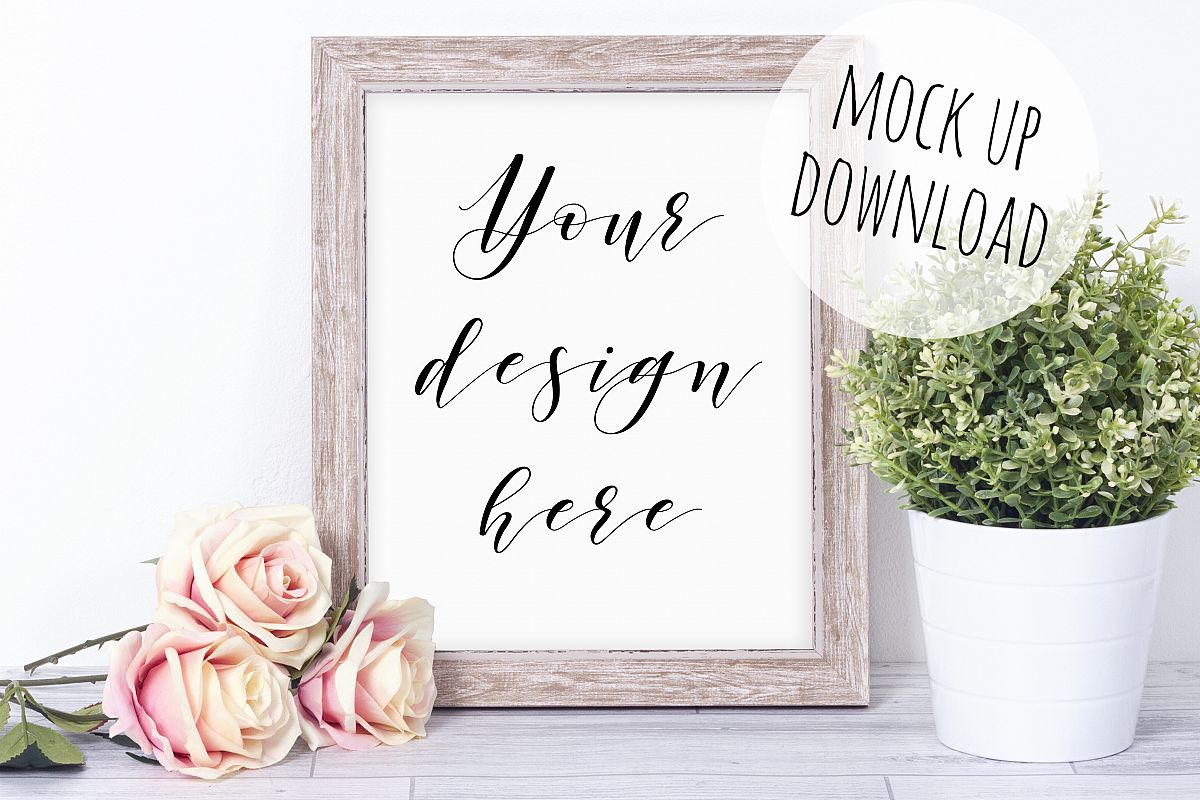 Wooden Frame Mockup Photograph example image 1