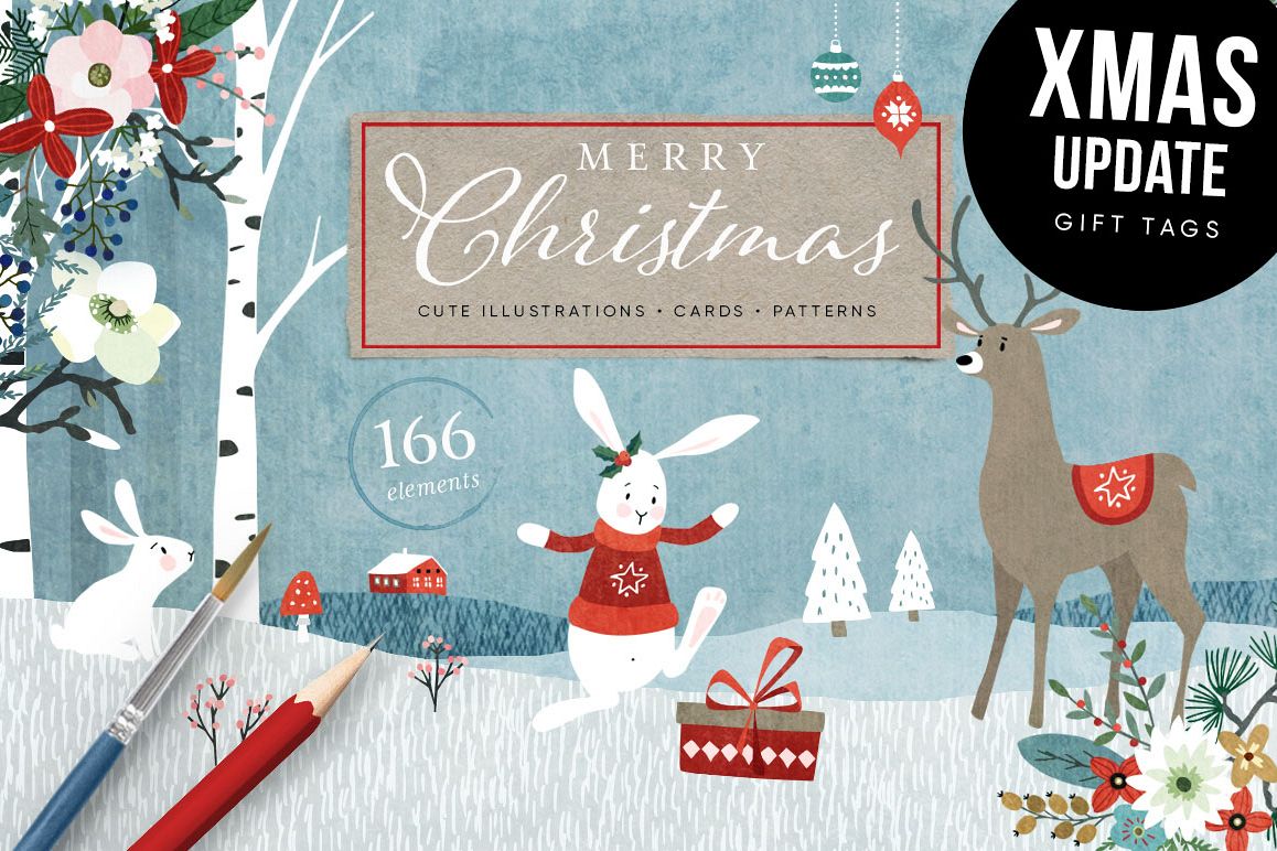 Merry Christmas set, 166 elements example image 1