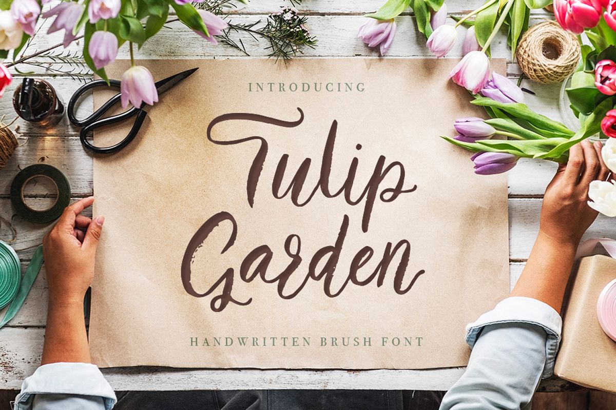 Tulip garden font example image 1