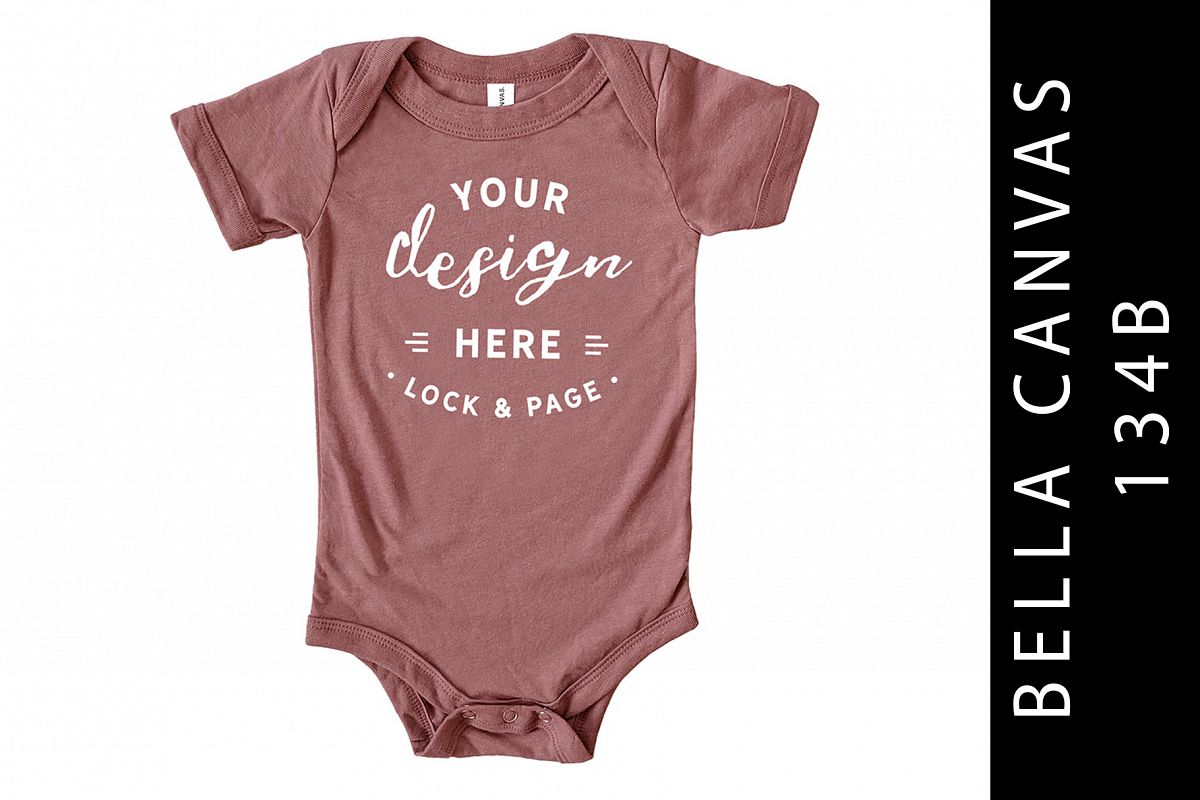 Baby Bella Canvas 134B Romper Mockup Suit Mauve example image 1