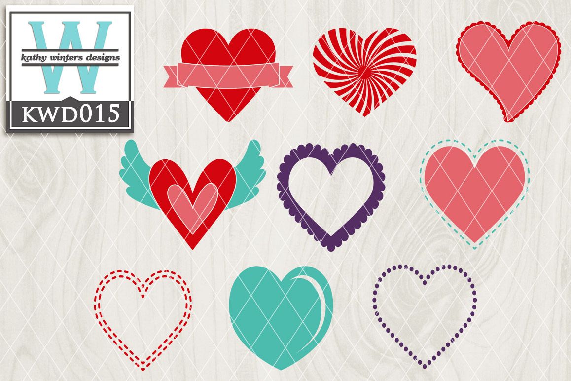 Valentines Cutting File KWD015 example image 1