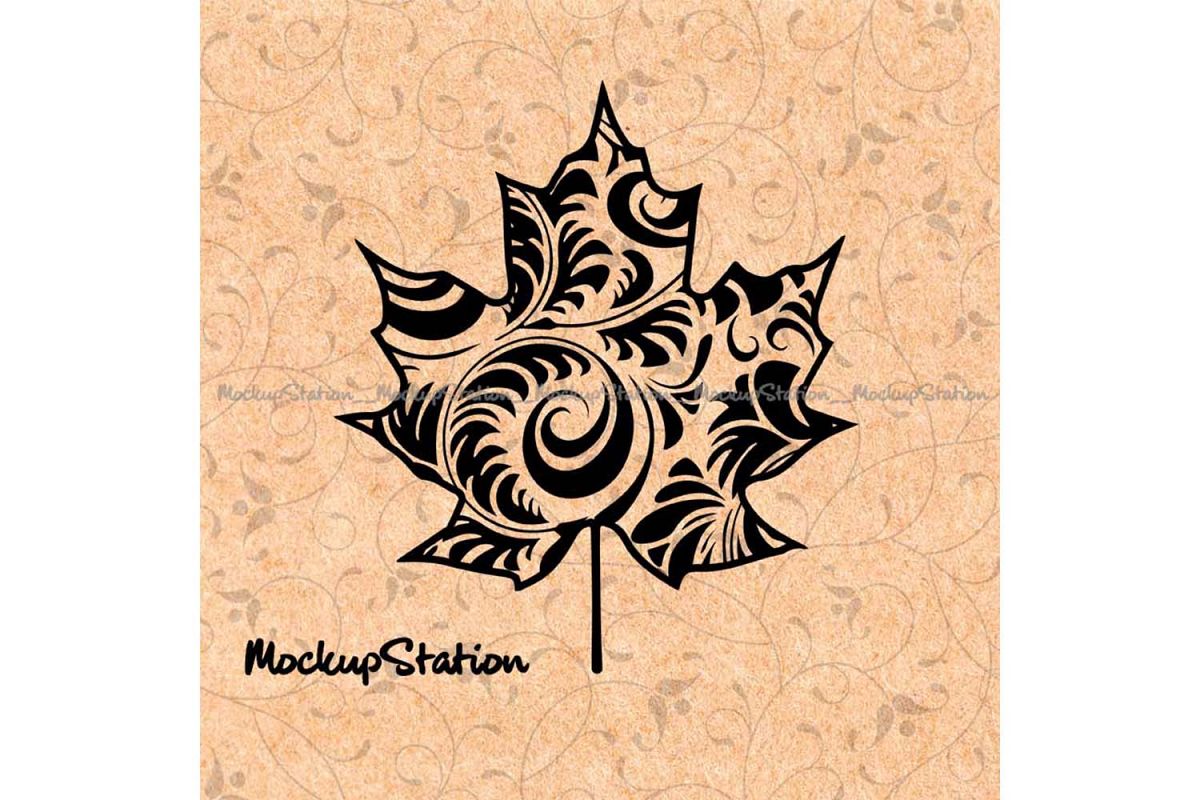 Maple Leaf Floral Mandala png, Boho Fall Decor svg, Canada example image 1