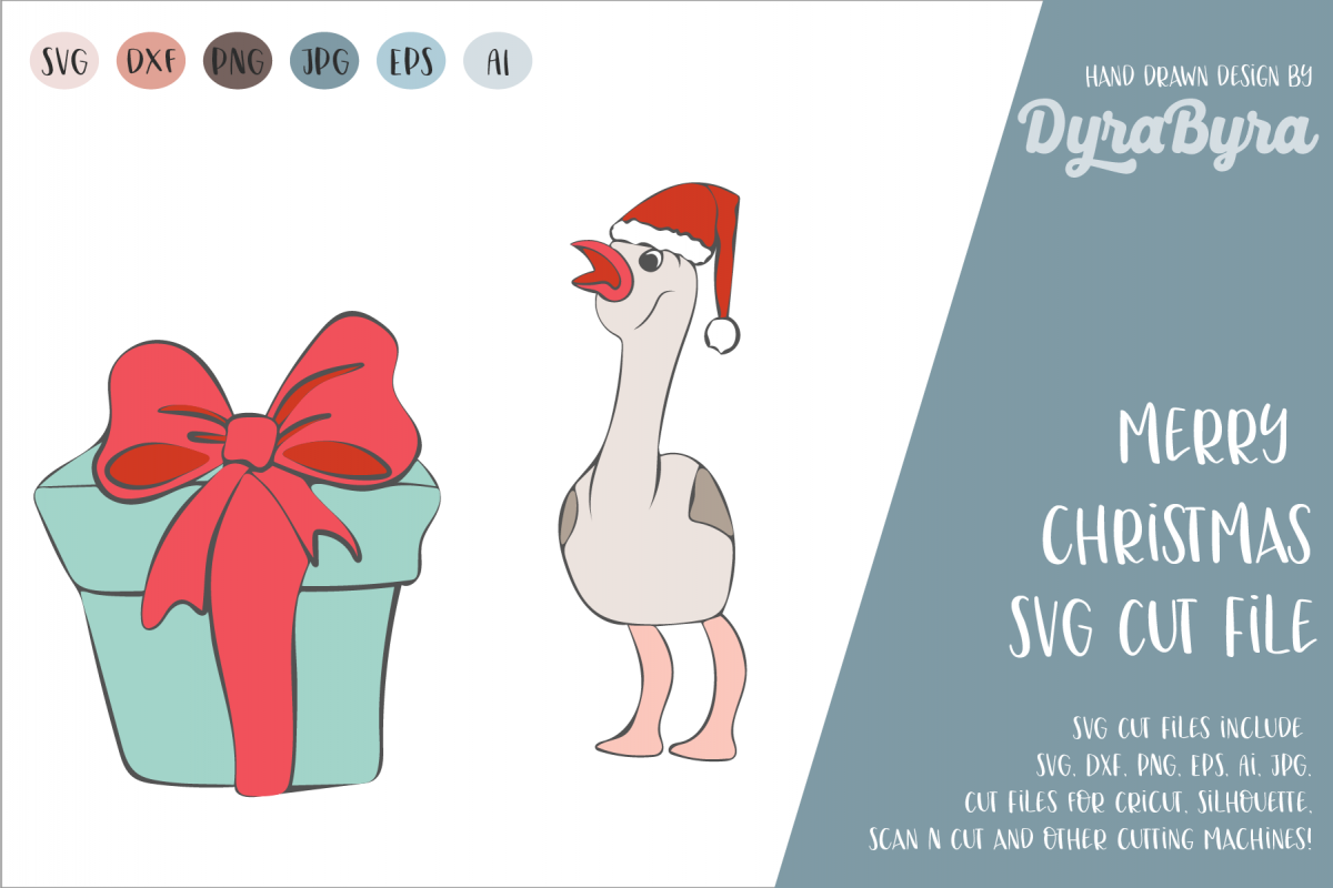 Merry Christmas SVG / Flamingo SVG / Christmas gift Cut File example image 1