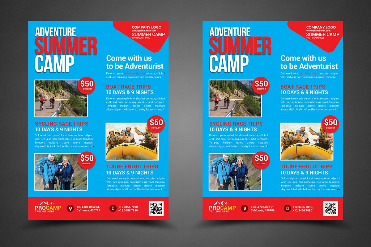 Adventure Summer Camp Flyer Template example image 1