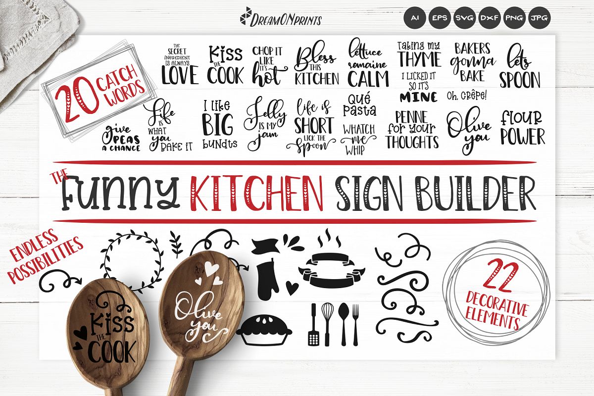 Kitchen SVG Bundle | Funny Kitchen Sign Builder example image 1