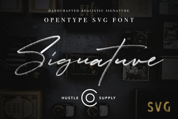 JV Signature SVG - Opentype SVG FONT example image 1