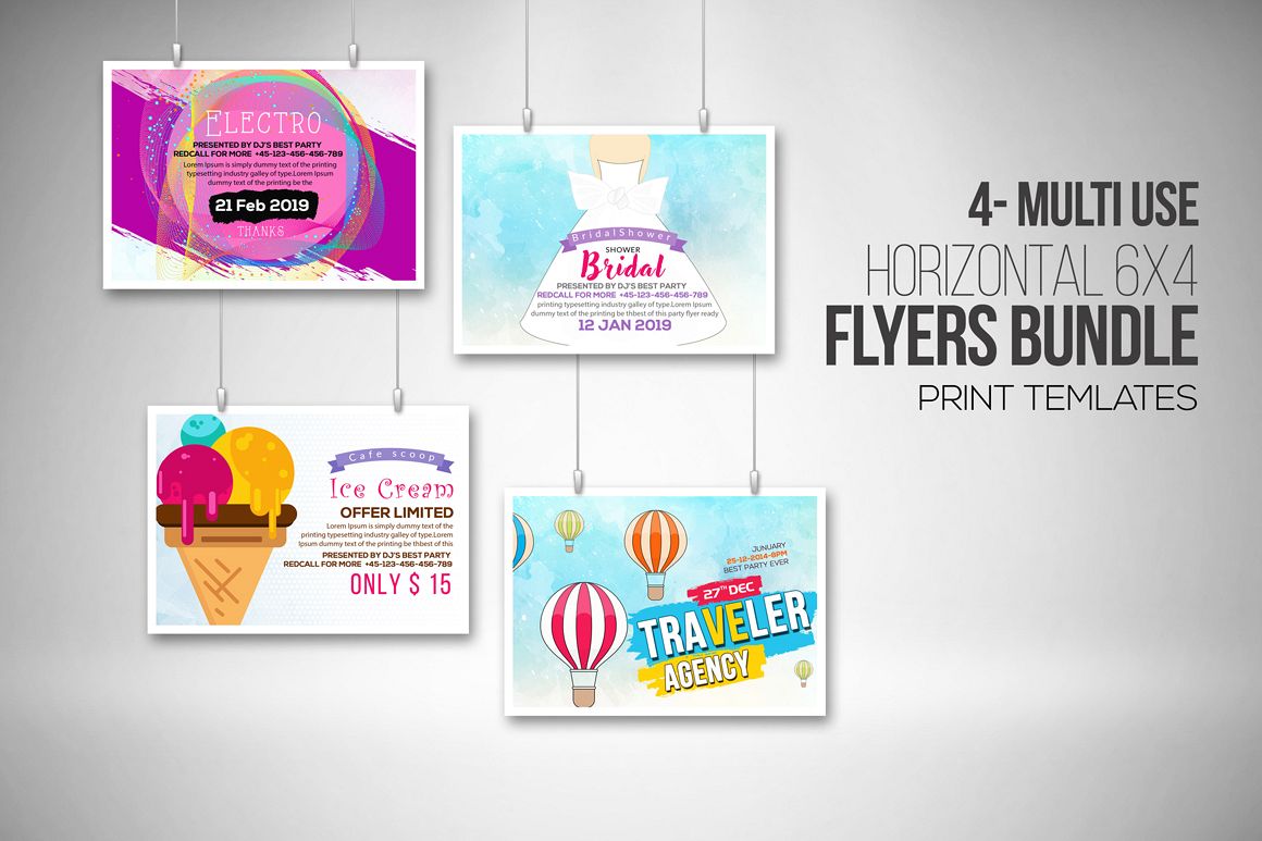4 Multi Use Invitation Cards Bundel example image 1