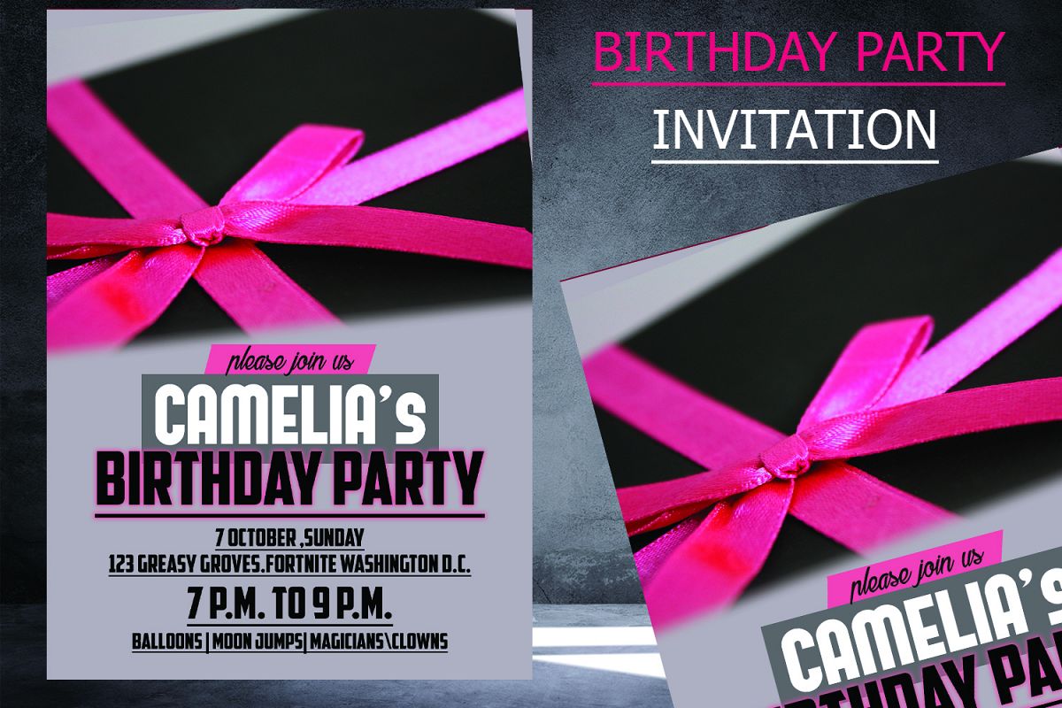 Birthday invitation card example image 1