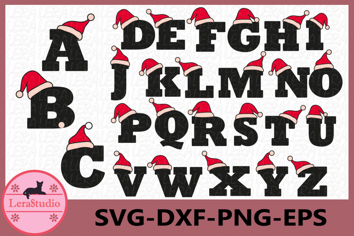 Alphabet Christmas svg, Santa Svg, Christmas svg, Alphabet example image 1