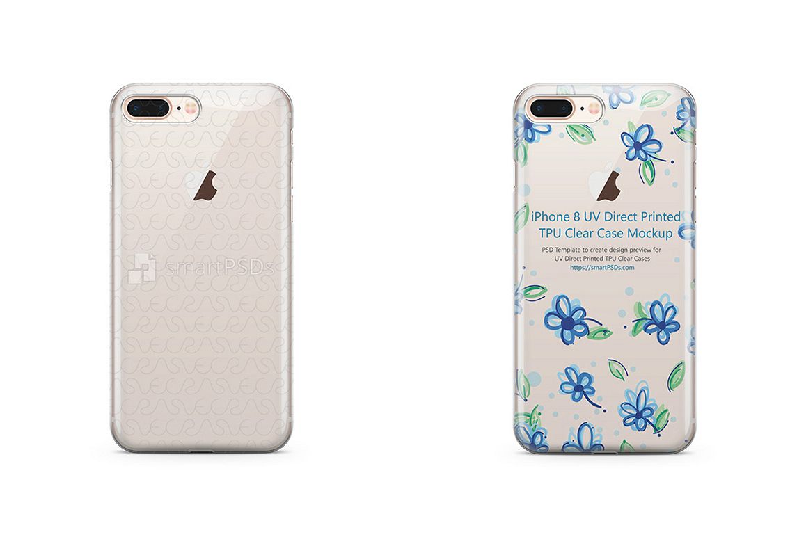 Download Apple iPhone 8 Plus - UV PC Clear Mobile Case Design Mockup