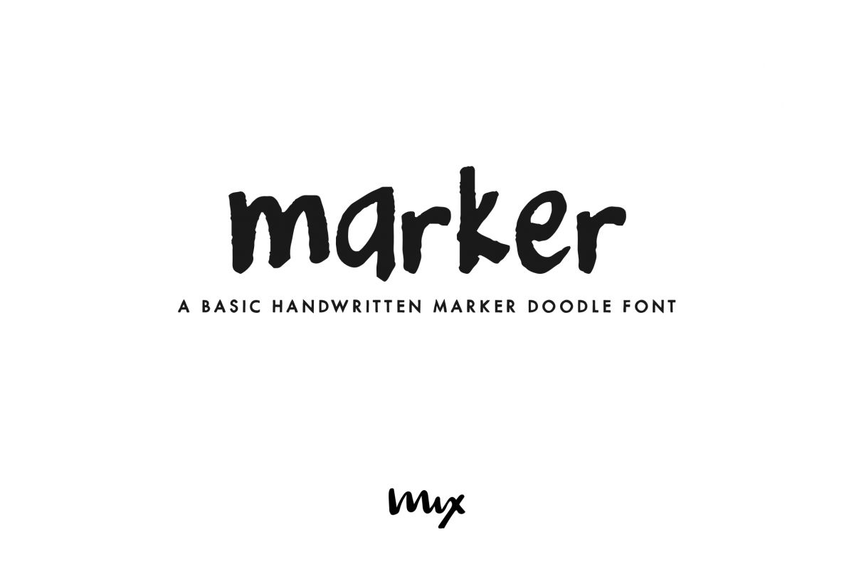 Marker - a basic handwritten marker doodle font example image 1
