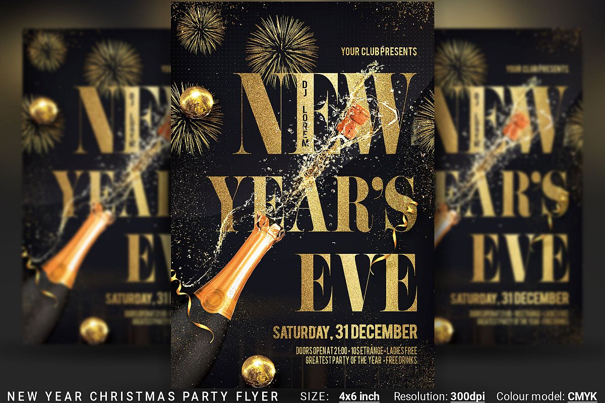New Year Christmas Party Flyer example image 1