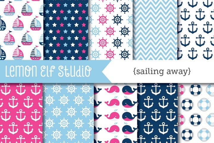Sailing Away-Digital Paper (LES.DP13B) example image 1