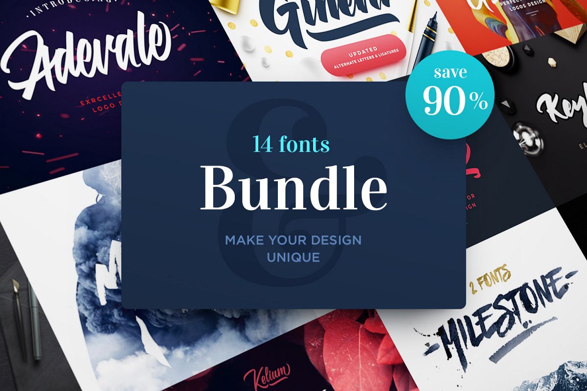 Fonts Bundle. 90% OFF example image 1