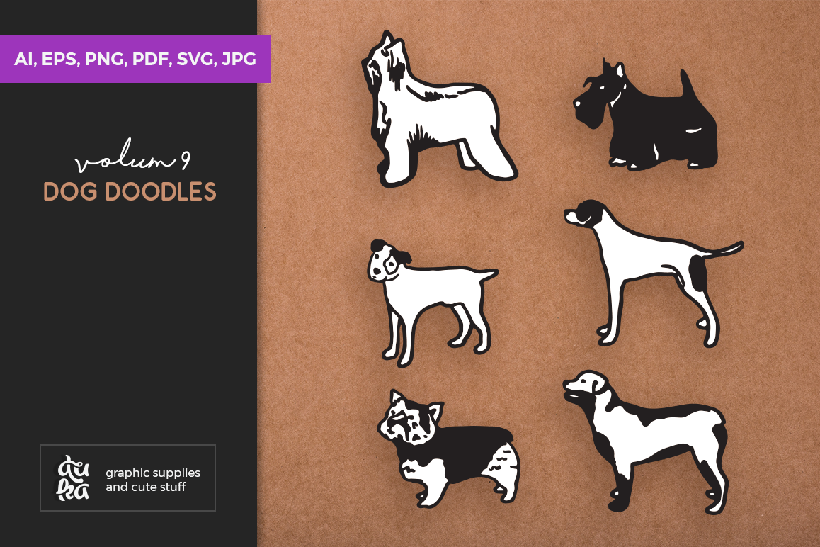 Dog Shapes SVG - Dog Doodles for Cricut example image 1