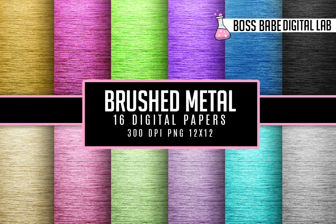 16 Brushed Circular Metal Digital Papers example image 1