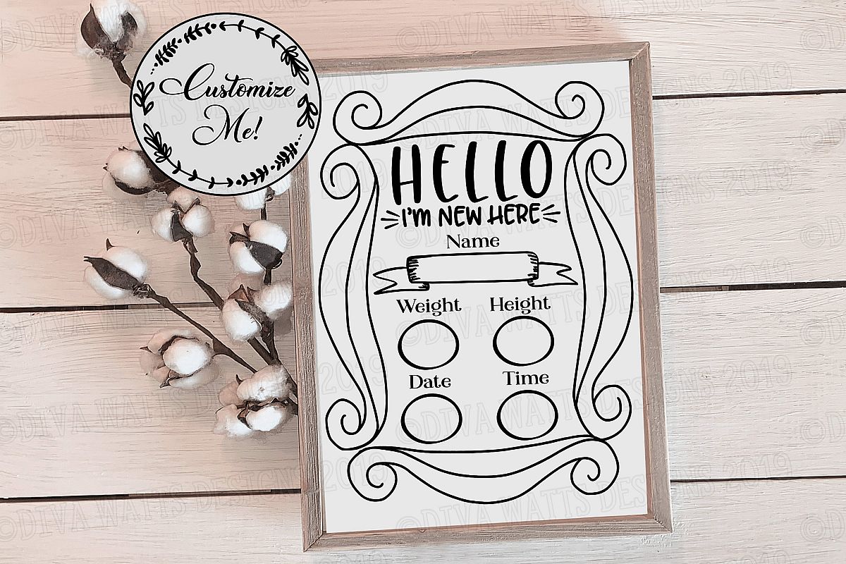 Birth Announcement | Nursery | Cutting File - You Customize example image 1