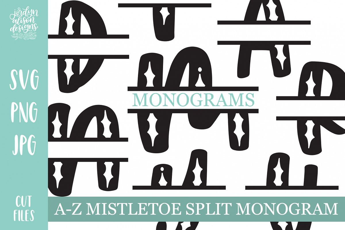 Download A Z Mistletoe Christmas Split Monogram Bundle Set 324908 Monograms Design Bundles