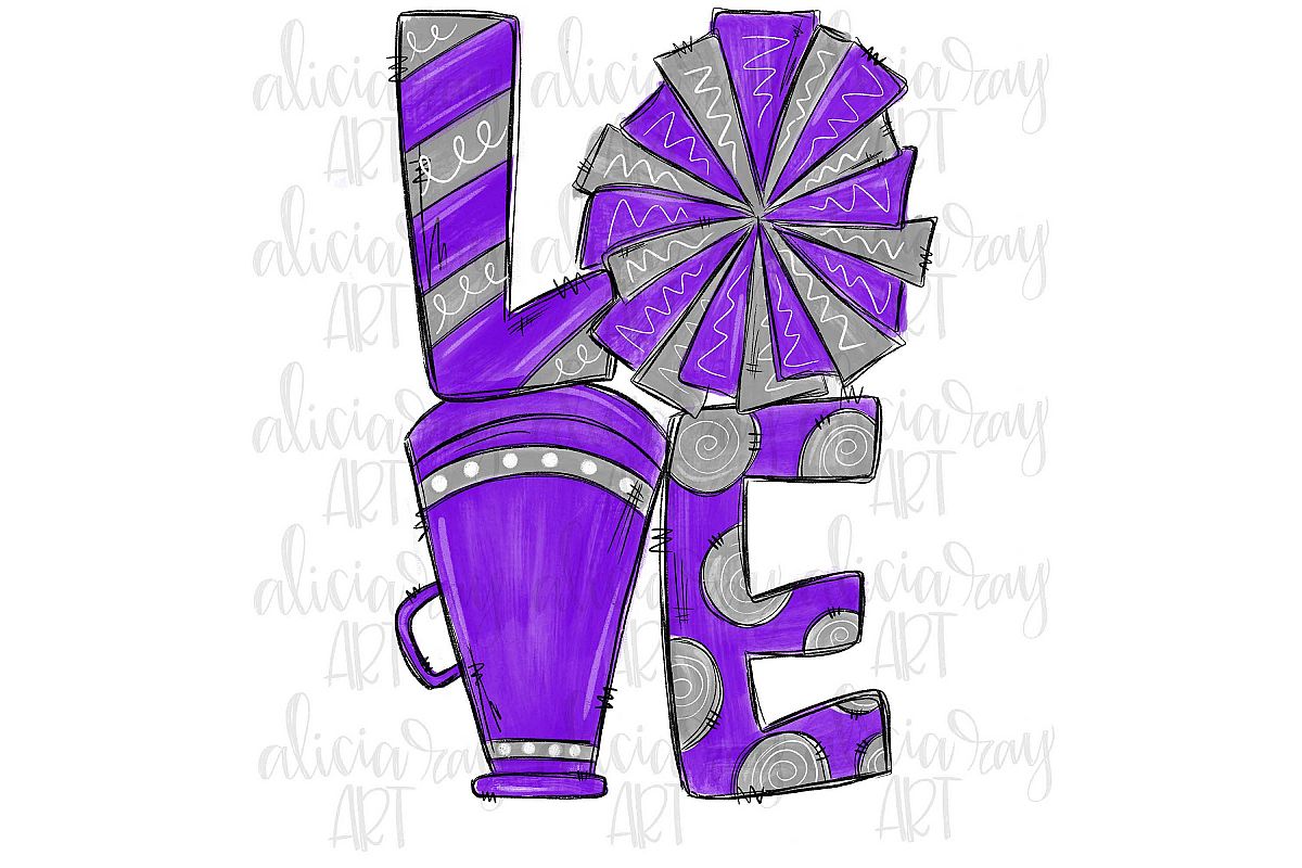 Cheer Love Purple and Gray example image 1