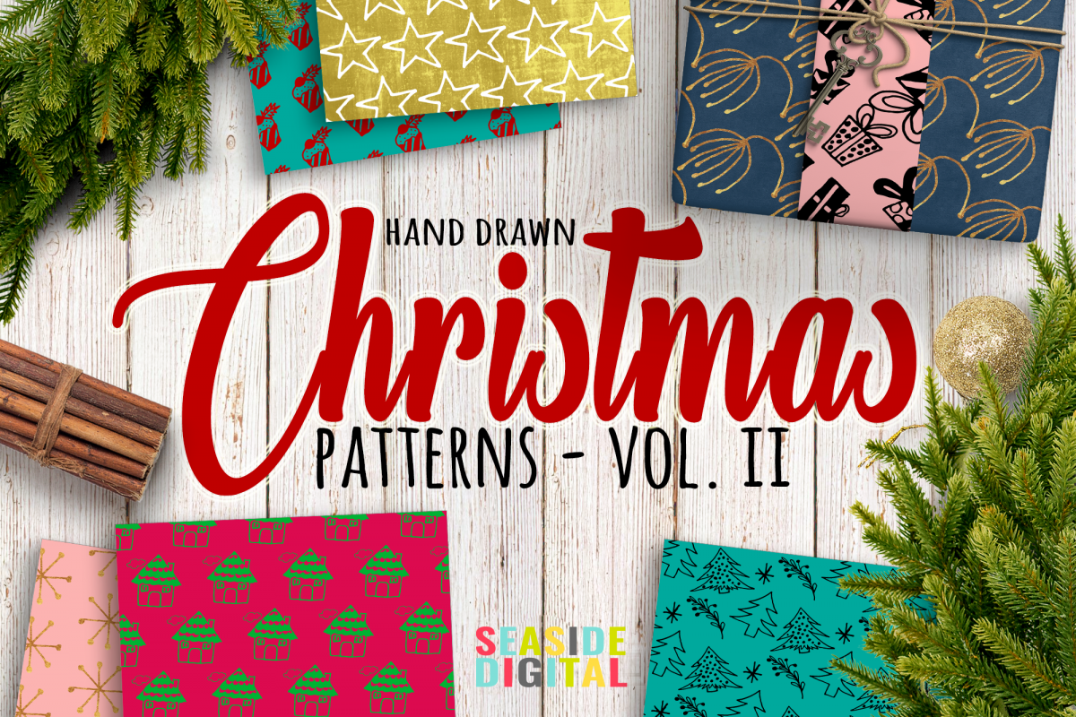 Hand Drawn Christmas Patterns II example image 1