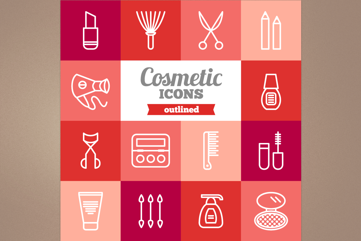 Outlined Cosmetic Icons example image 1