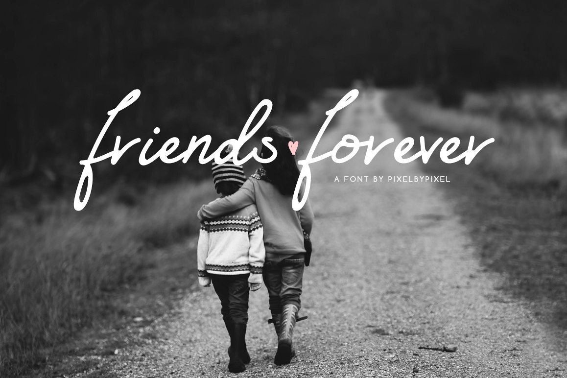 Friends Forever Font & Floral Extras example image 1