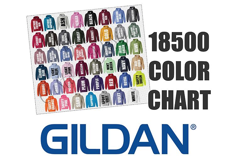 Gildan Hoodie Color Chart