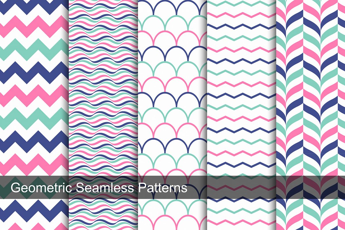 Color geometric patterns - seamless. example image 1