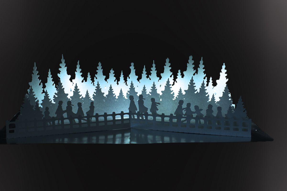Frozen Lake pop up greetings card example image 1