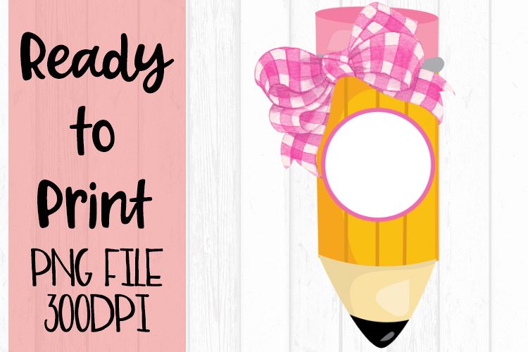 Polka Dot Bow Monogram Pencil Ready to Print example image 1