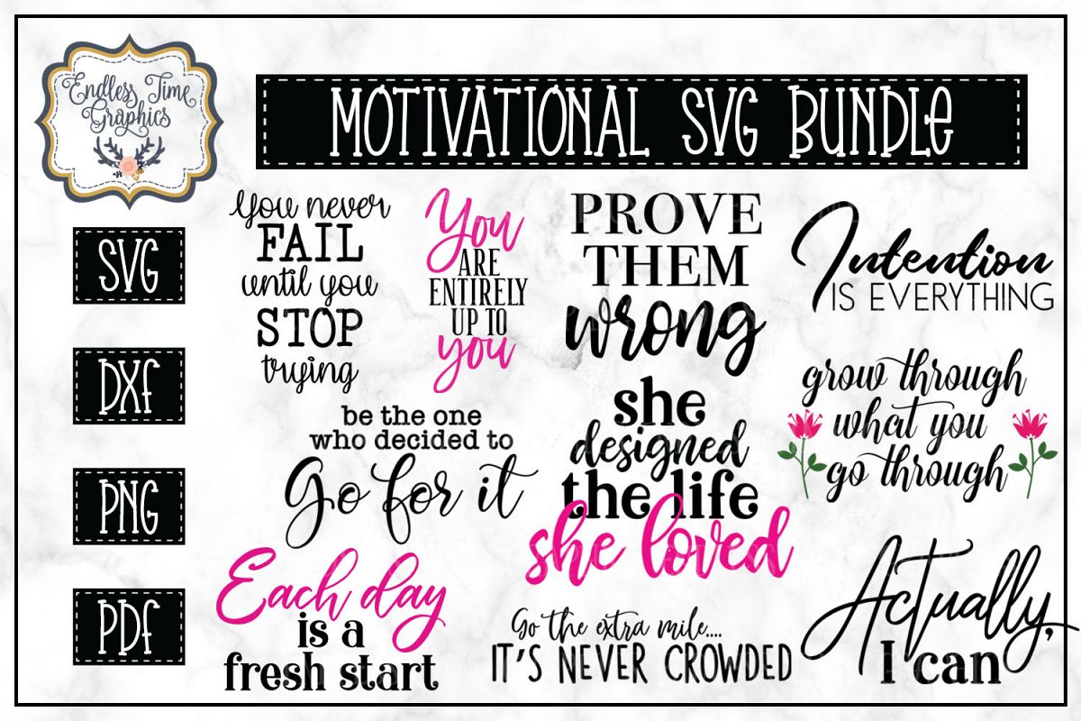 Motivational Quotes SVG Bundle -10 Unique Quotes example image 1
