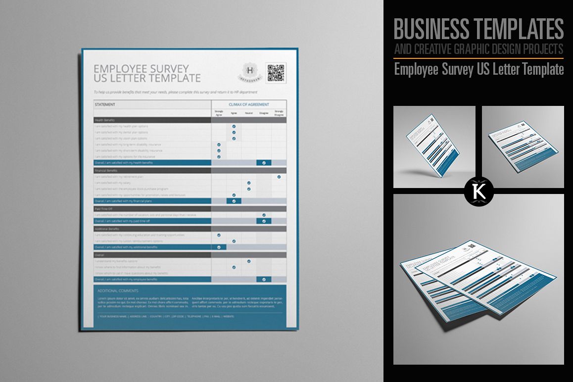 Employee Survey US Letter Template example image 1