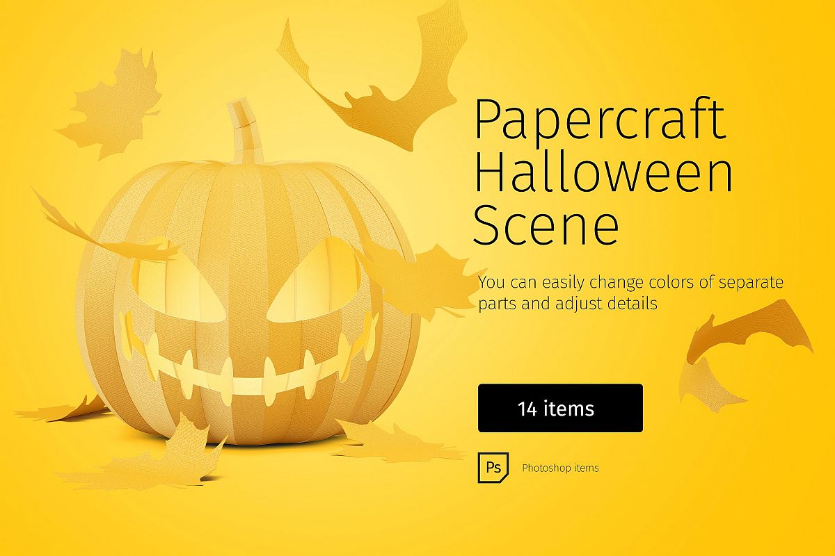 Papercraft Halloween Scene example image 1