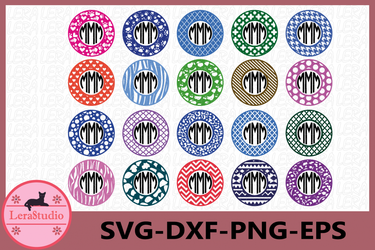 Frame Svg, Monogram Frames SVG, Monogram svg, Circle example image 1