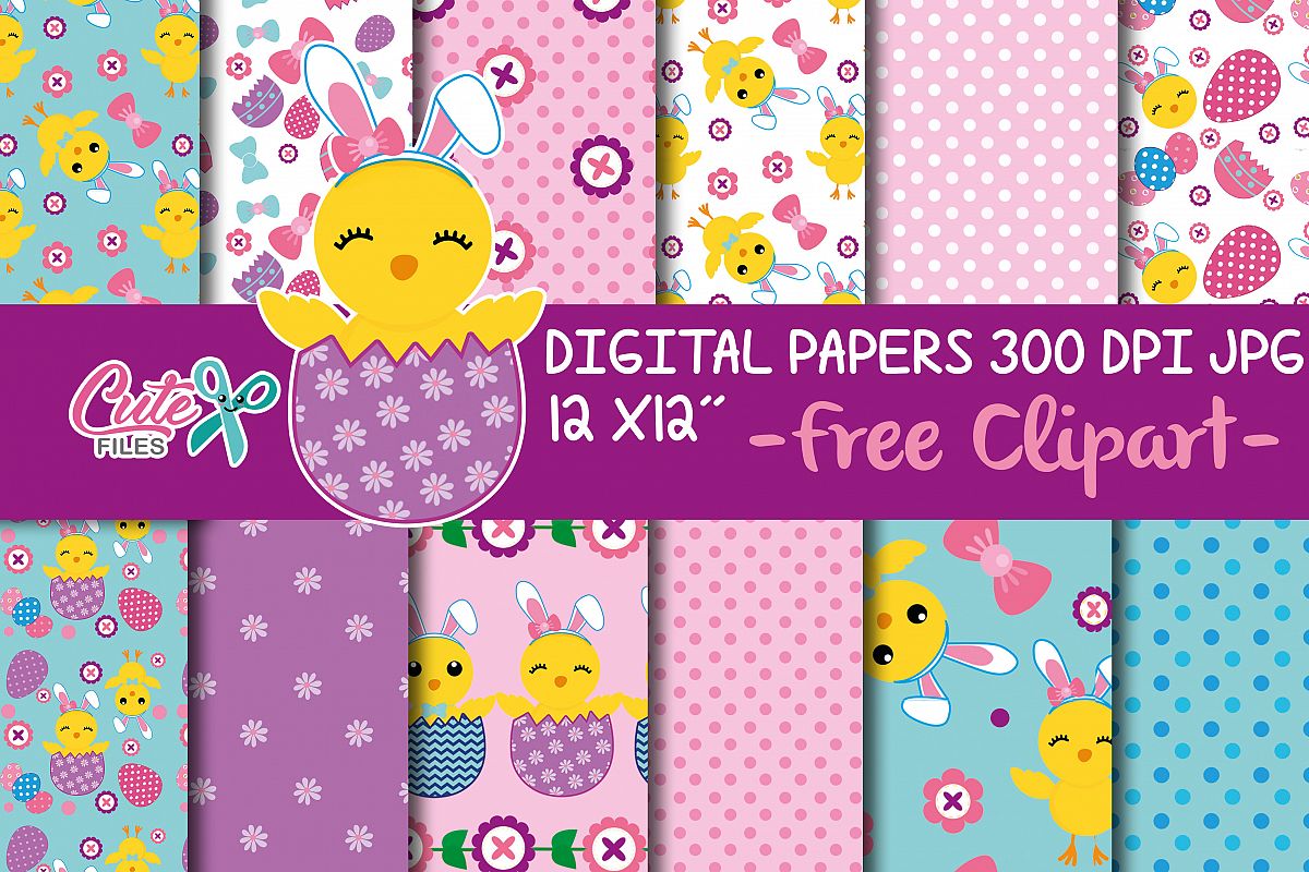 Easter digital paper for crafters example image 1