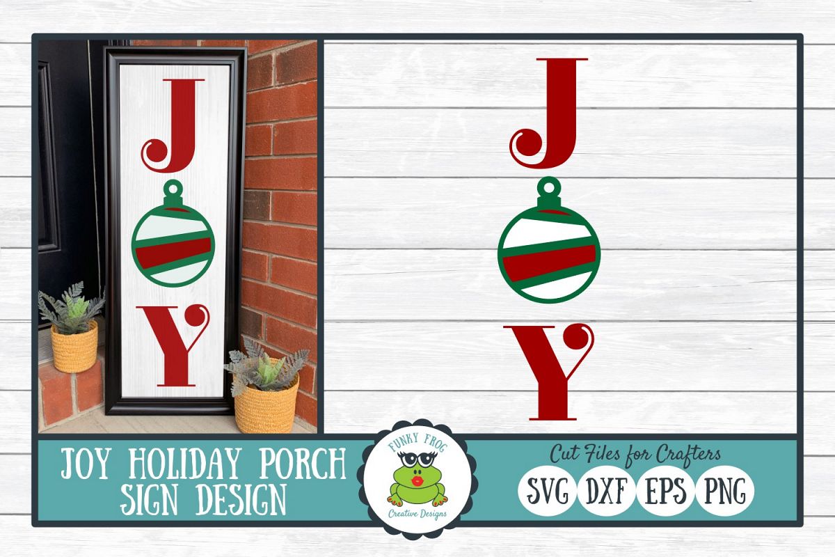 Joy Holiday Porch Sign Design, SVG Cut File for Crafters example image 1