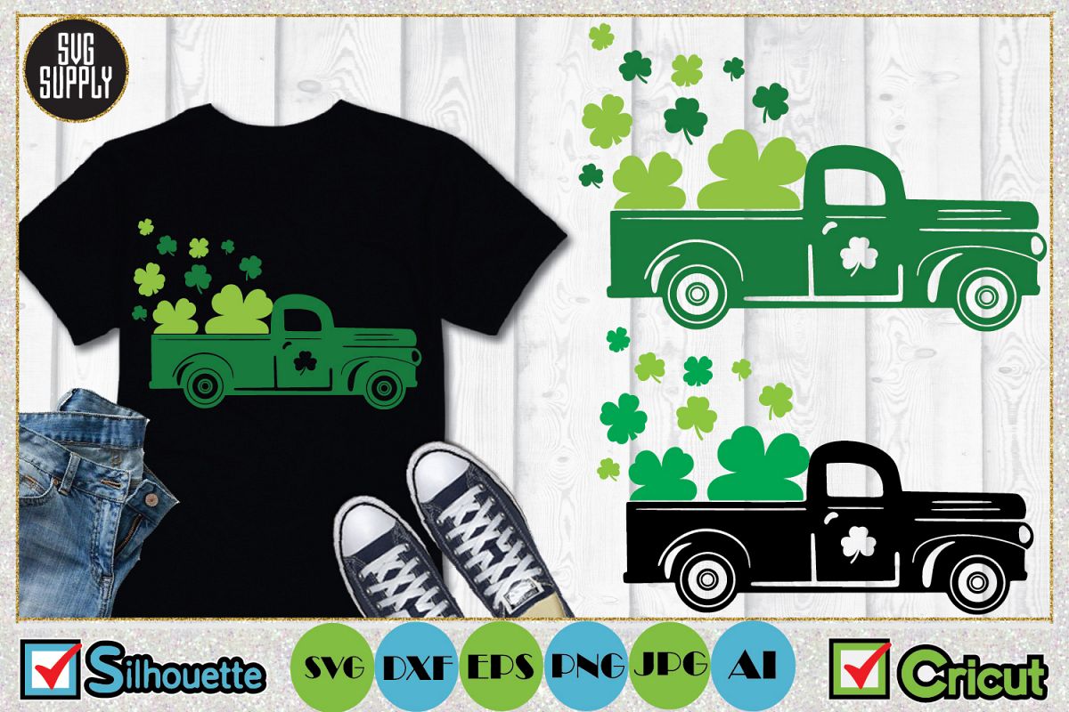 St. Patrick's Truck SVG Cut File example image 1