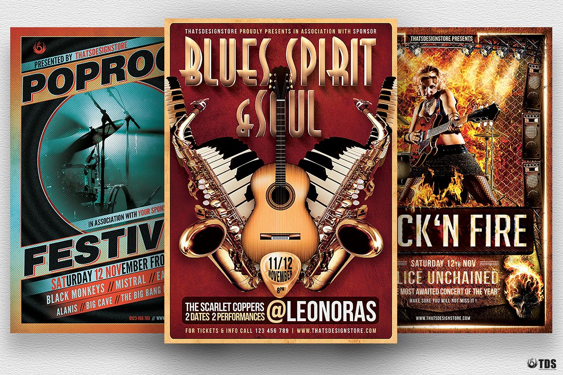 Concert Live Flyer Bundle V1 example image 1